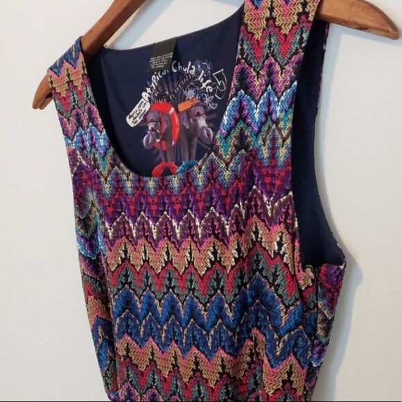 Multicolor Chevron Pattern Dress - Picture 3 of 7